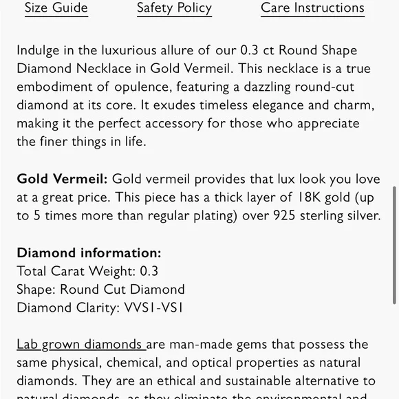 Gold vermeil Oak and Luna lab diamond necklace - Picture 4 of 11